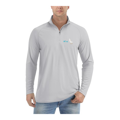 Men's Aflac Logo and Duck Lightweight Quarter-Zip Athletic Shirt Long Sleeve Performance Wear