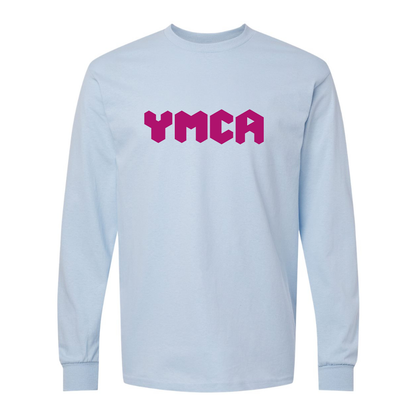 Men's  YMCA Mauve Gildan Heavy Cotton Long Sleeve T-Shirt
