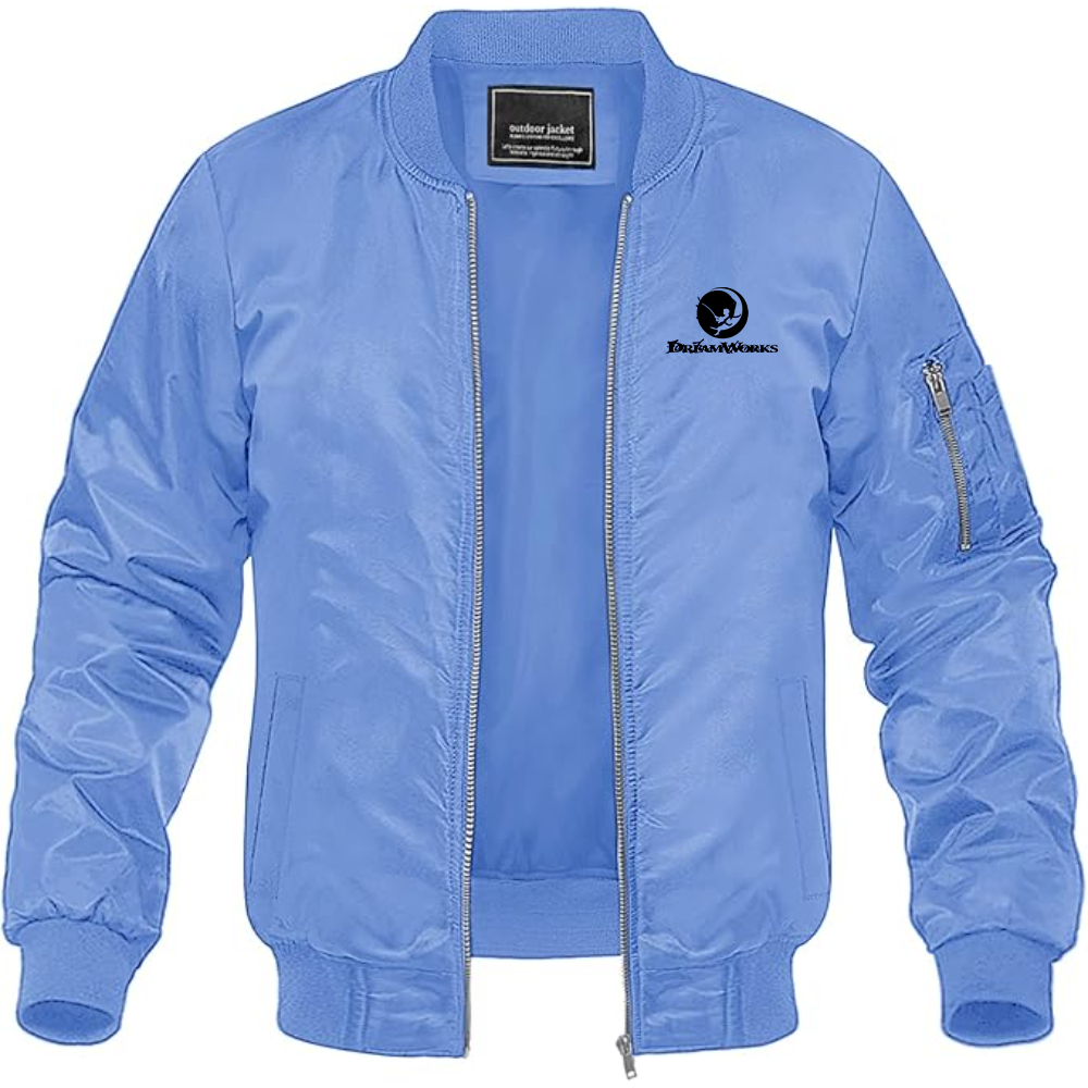 Men's  Dreamworks  Lightweight Bomber Jacket Windbreaker Softshell Varsity Jacket Coat