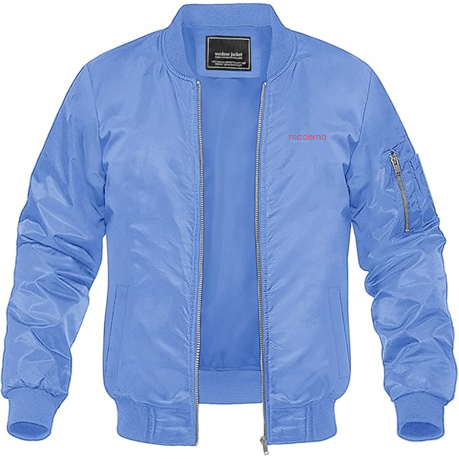 Men's Moderna Logo Lightweight Bomber Jacket Windbreaker Softshell Varsity Jacket Coat