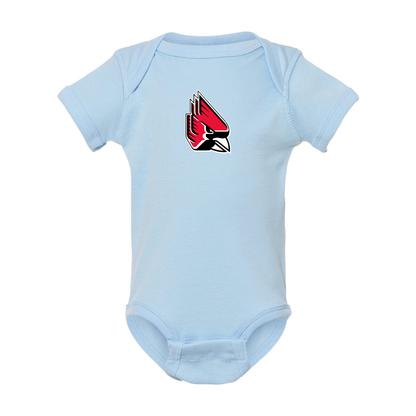 Ball State Cardinals  Rabbit Skins Infant Baby Rib Bodysuit