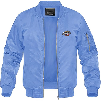 Men's Biloxi Shuckers Logo Lightweight Bomber Jacket Windbreaker Softshell Varsity Jacket Coat
