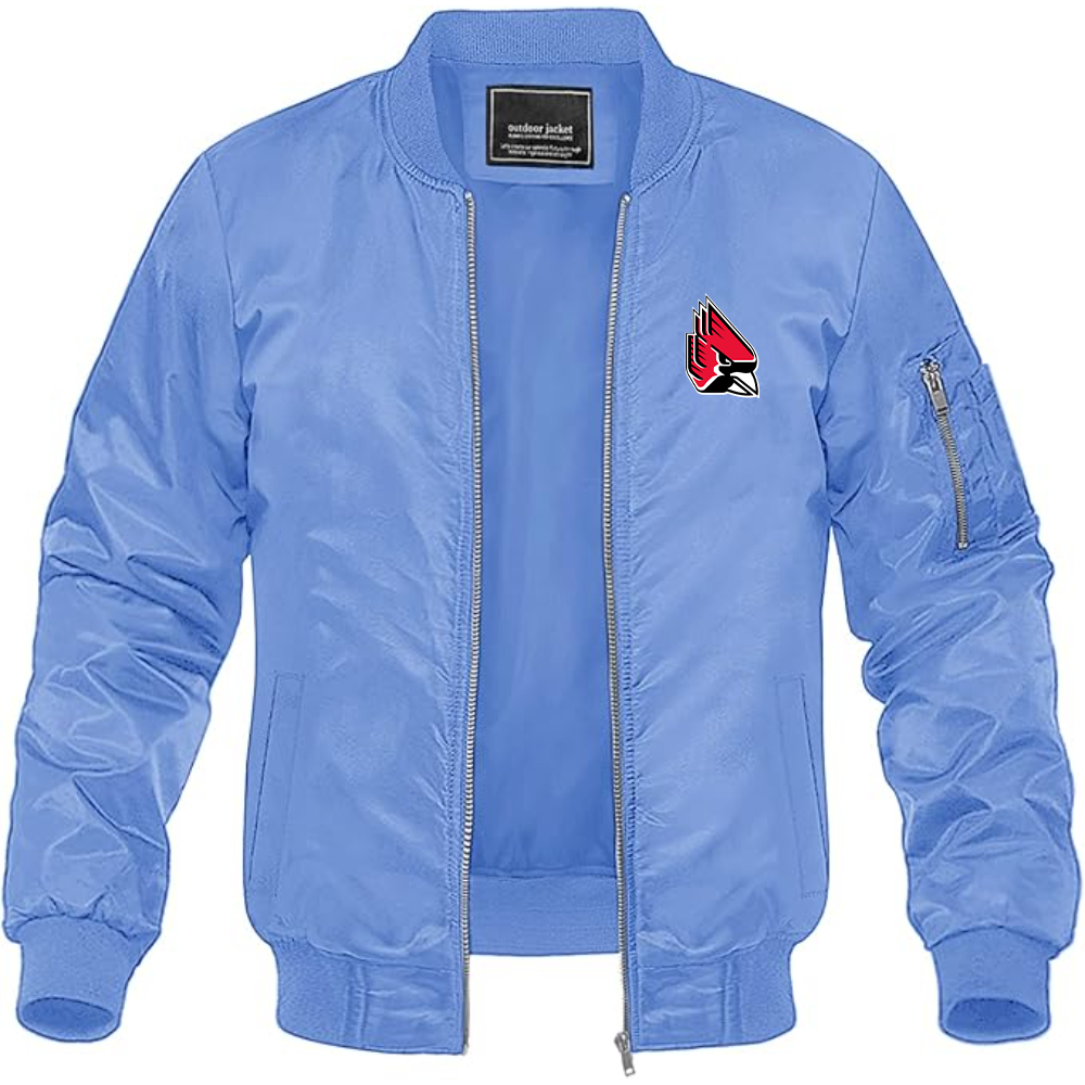 Men's  Ball State Cardinals Lightweight Bomber Jacket Windbreaker Softshell Varsity Jacket Coat