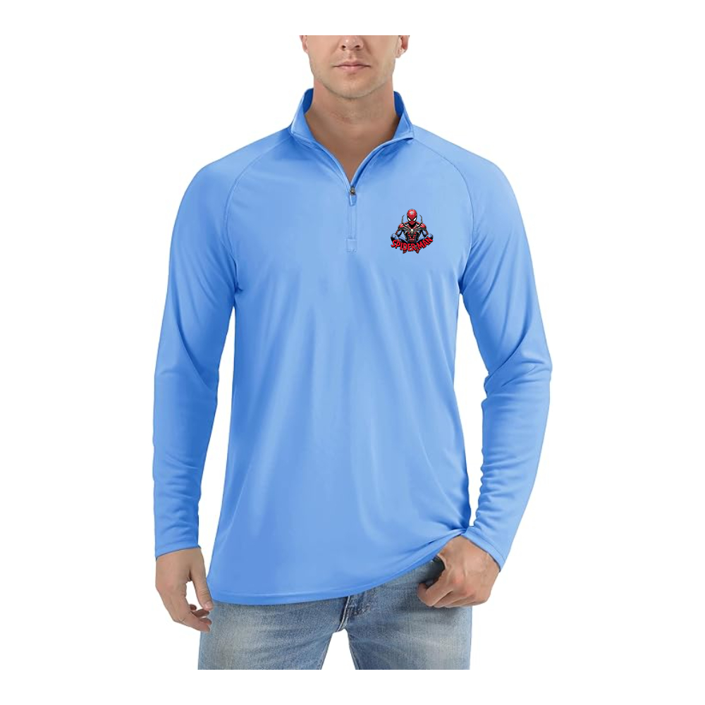 Men's Spider-Man 2025  Lightweight Quarter-Zip Athletic Shirt Long Sleeve Performance Wear