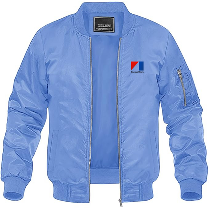 Men's AMC Logo Lightweight Bomber Jacket Windbreaker Softshell Varsity Jacket Coat