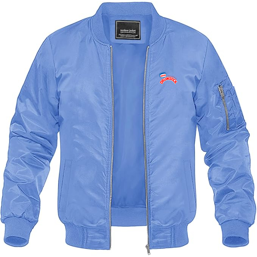 Men's Drumstick Logo Lightweight Bomber Jacket Windbreaker Softshell Varsity Jacket Coat