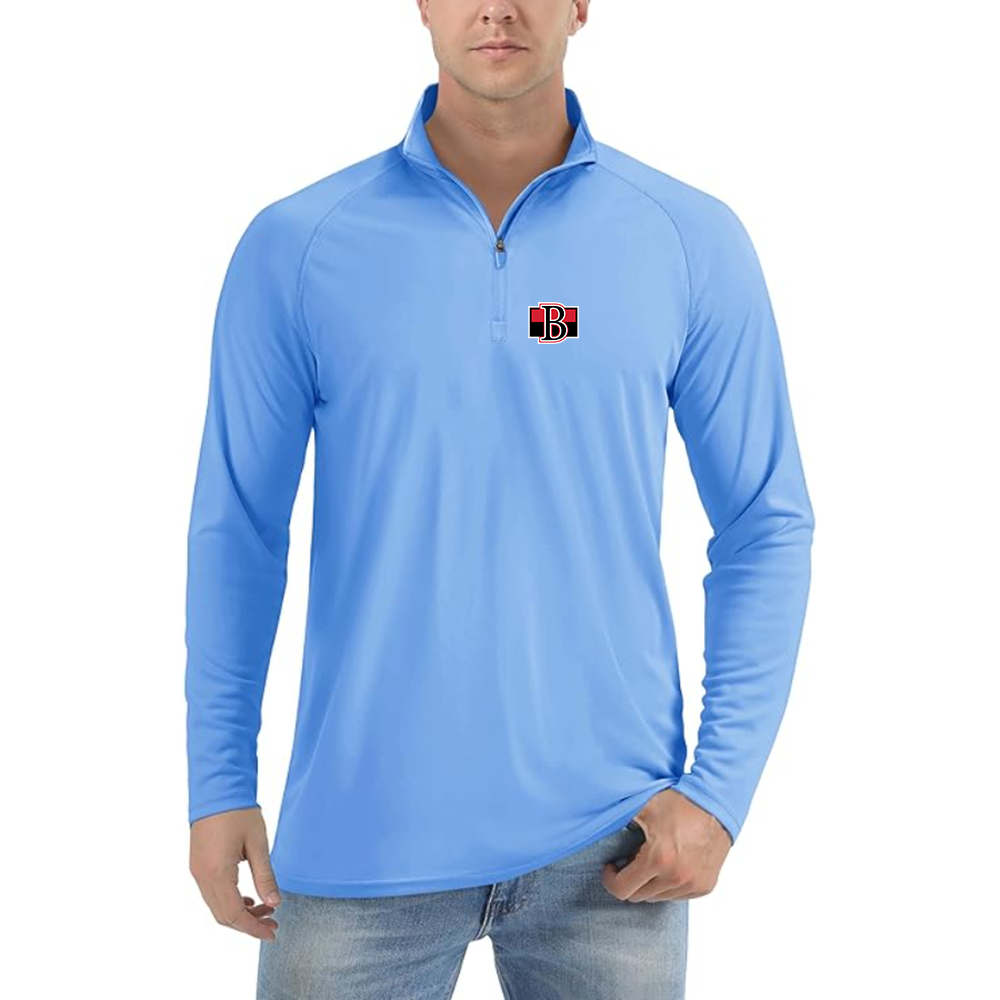 Men's Belleville Senators Logo Lightweight Quarter-Zip Athletic Shirt Long Sleeve Performance Wear