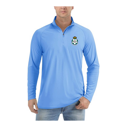 Men's Santos Laguna Soccer  Lightweight Quarter-Zip Athletic Shirt Long Sleeve Performance Wear