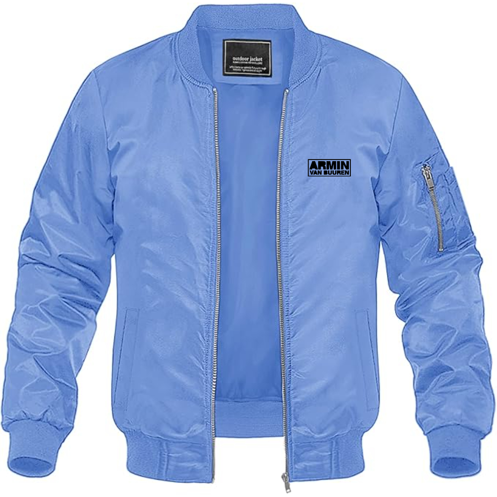 Men's Armin Van Buuren Logo Lightweight Bomber Jacket Windbreaker Softshell Varsity Jacket Coat
