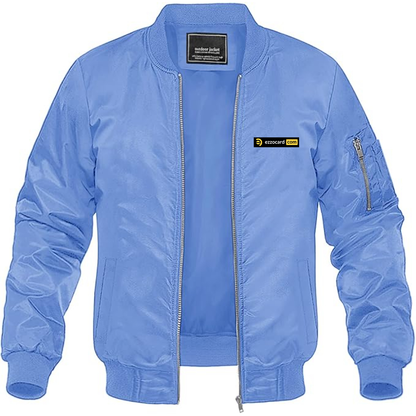 Men's Ezzocard Logo Lightweight Bomber Jacket Windbreaker Softshell Varsity Jacket Coat