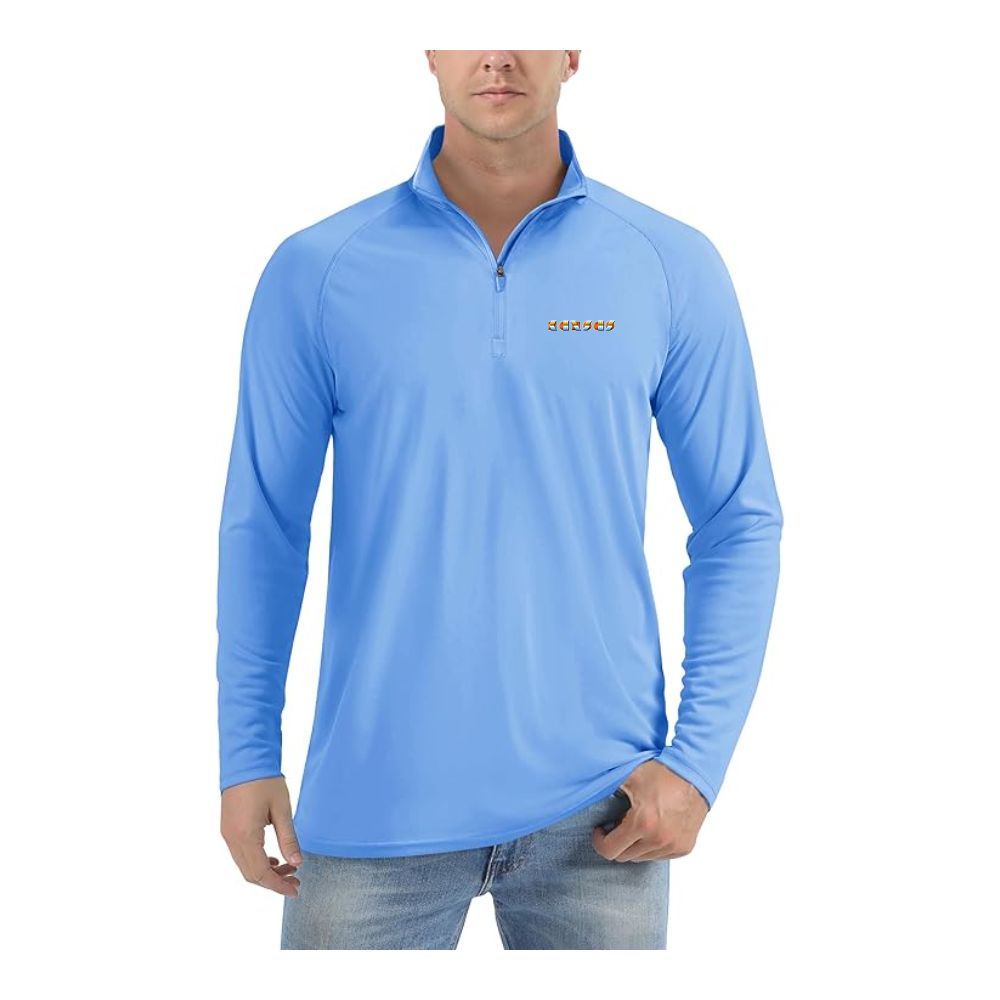 Men's Kansas Logo Lightweight Quarter-Zip Athletic Shirt Long Sleeve Performance Wear
