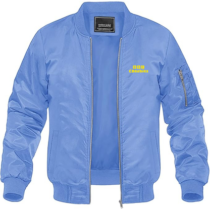 Men's CBeebies Logo Lightweight Bomber Jacket Windbreaker Softshell Varsity Jacket Coat