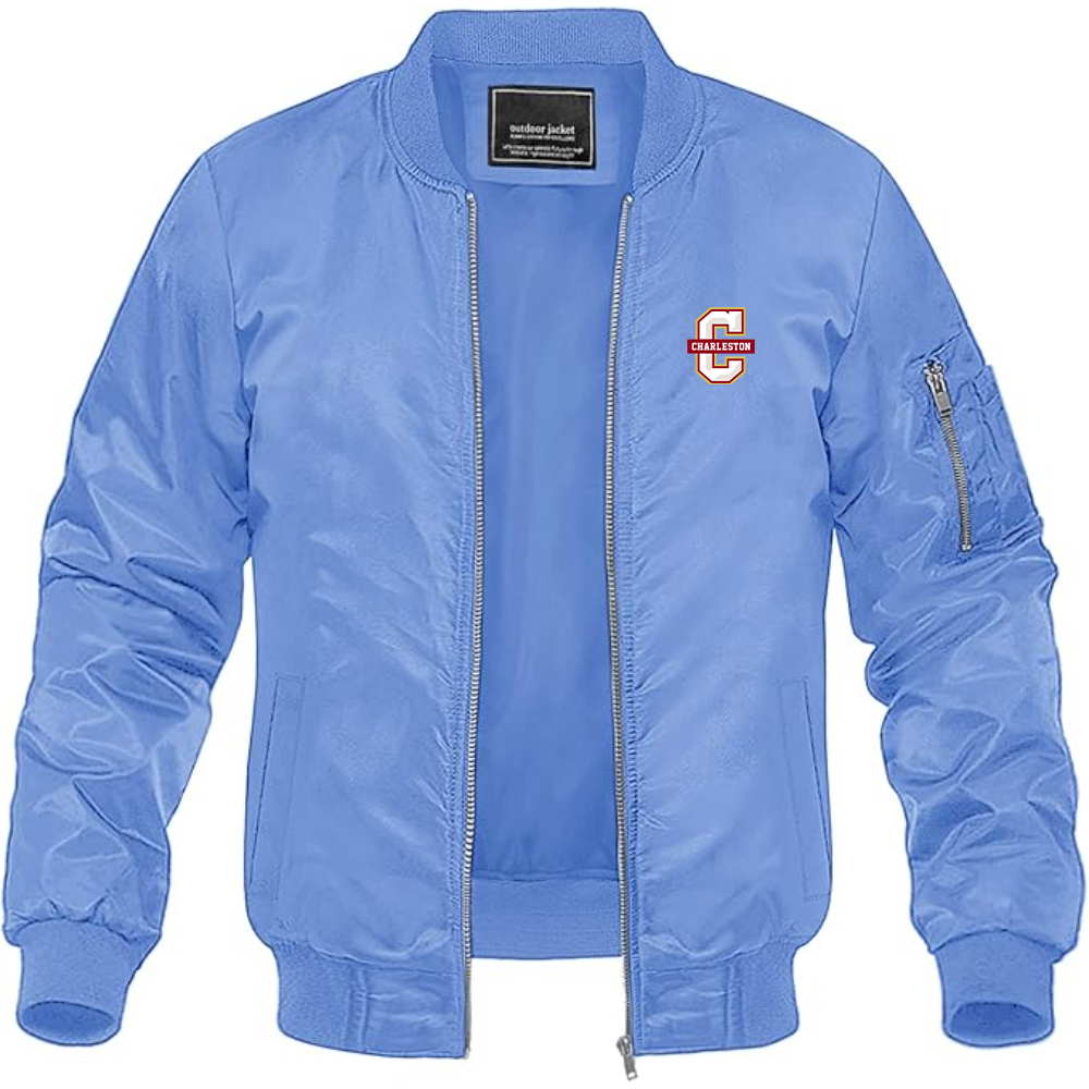 Men's Charleston Cougars Lightweight Bomber Jacket Windbreaker Softshell Varsity Jacket Coat