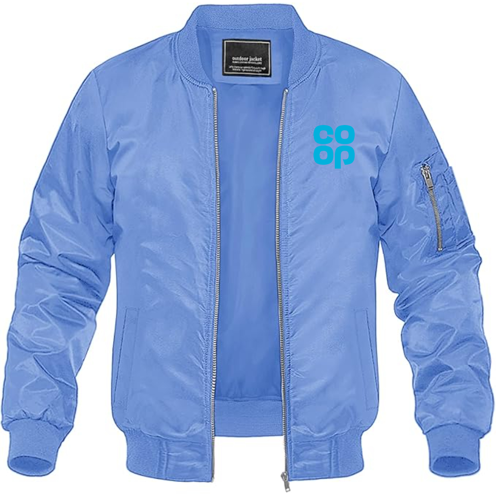 Men's CoOp Lightweight Bomber Jacket Windbreaker Softshell Varsity Jacket Coat
