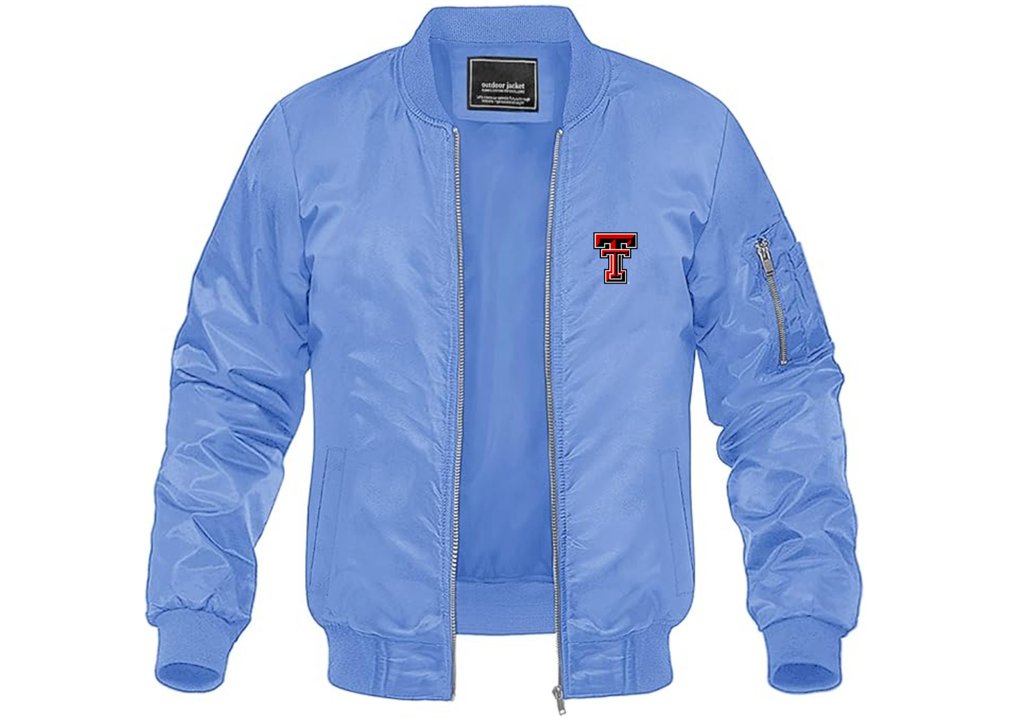 Men's Texas Tech Red Raiders Lightweight Bomber Jacket Windbreaker Softshell Varsity Jacket Coat
