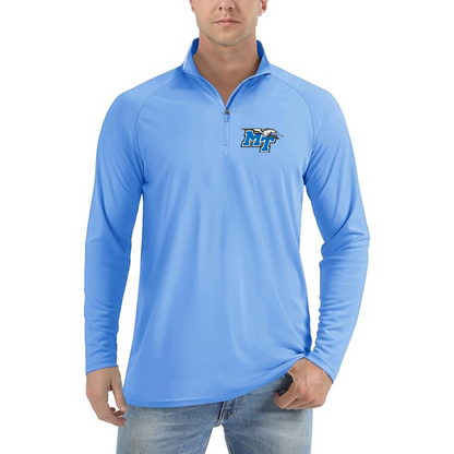 Men's Middle Tennessee Blue Raiders  Lightweight Quarter-Zip Athletic Shirt Long Sleeve Performance Wear