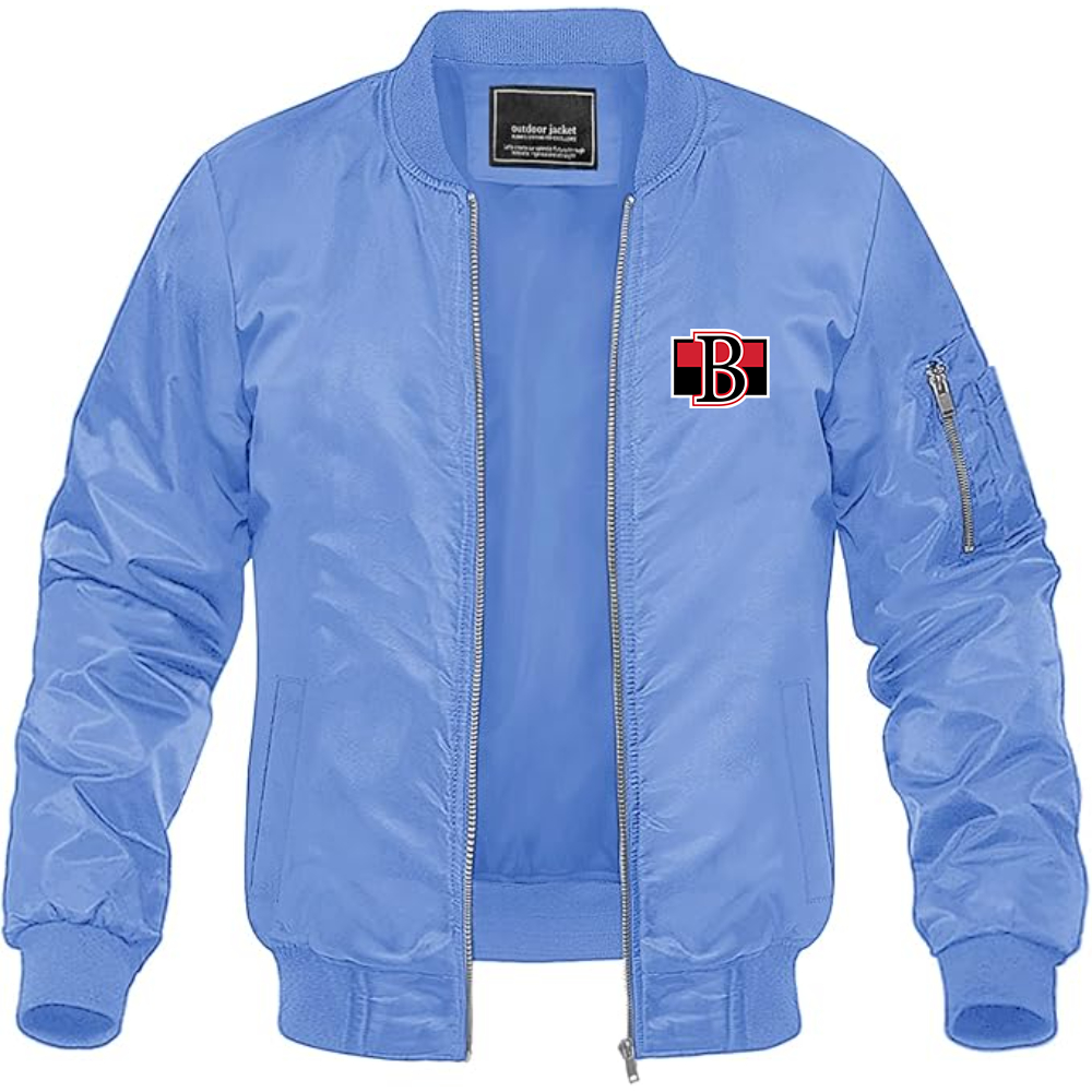 Men's Belleville Senators Logo Lightweight Bomber Jacket Windbreaker Softshell Varsity Jacket Coat