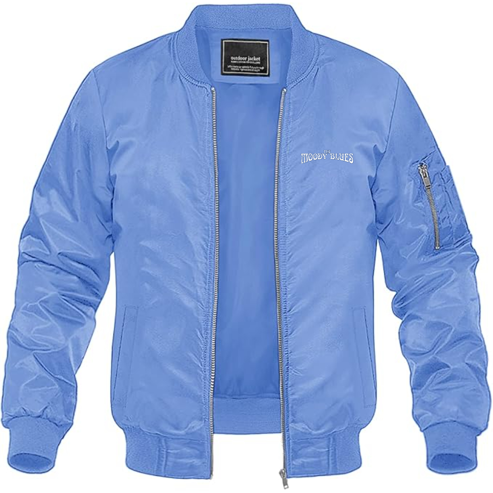 Men's The Moody Blues Logo  Lightweight Bomber Jacket Windbreaker Softshell Varsity Jacket Coat