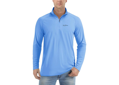 Men's La Tamise Logo  Lightweight Quarter-Zip Athletic Shirt Long Sleeve Performance Wear