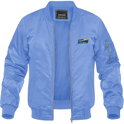 Men's Danny Phantom Logo Lightweight Bomber Jacket Windbreaker Softshell Varsity Jacket Coat