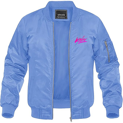 Men's Kalax Logo  Lightweight Bomber Jacket Windbreaker Softshell Varsity Jacket Coat