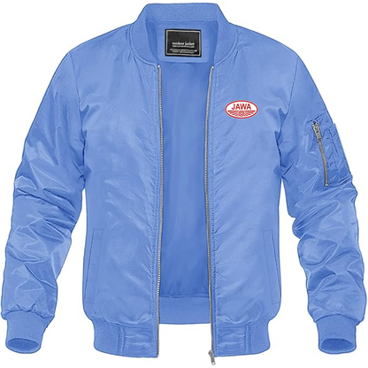 Men's Jawa Logo Lightweight Bomber Jacket Windbreaker Softshell Varsity Jacket Coat