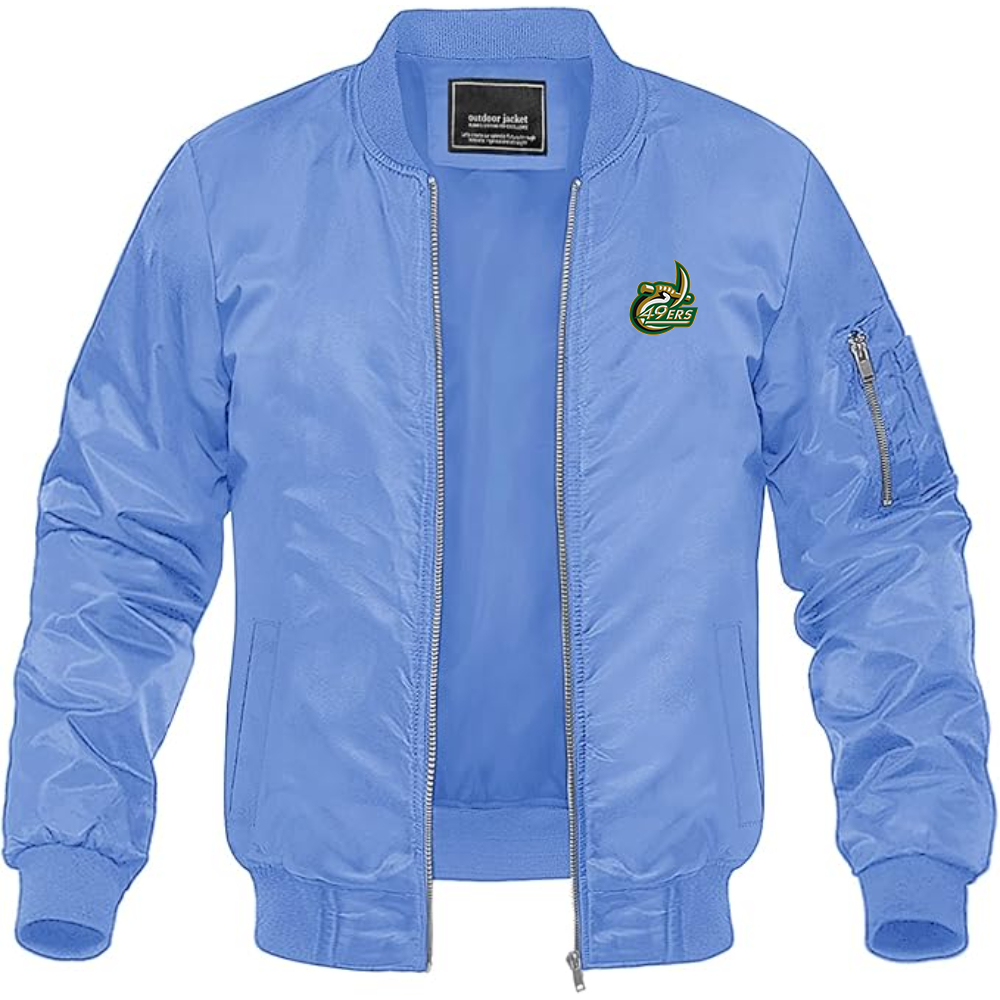 Men's Charlotte 49ers Lightweight Bomber Jacket Windbreaker Softshell Varsity Jacket Coat