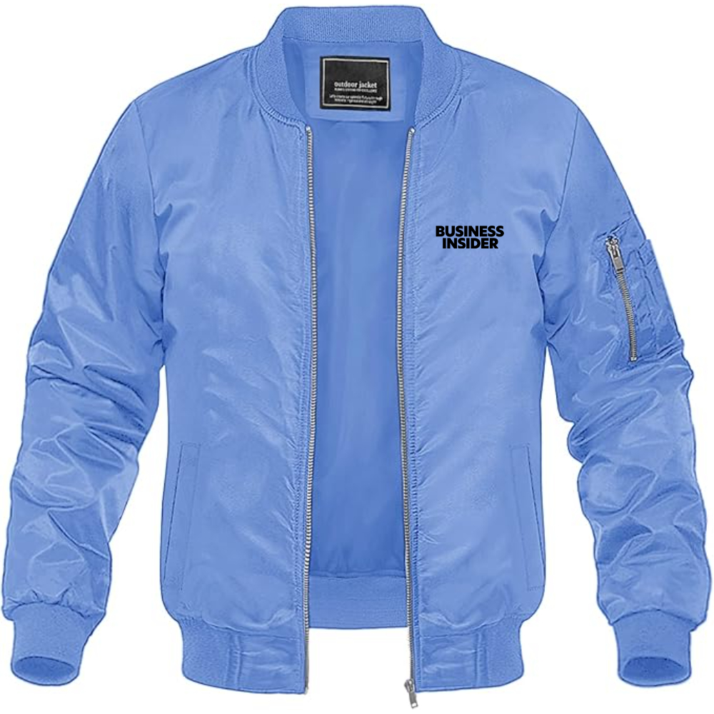 Men's Business Insider Logo Lightweight Bomber Jacket Windbreaker Softshell Varsity Jacket Coat