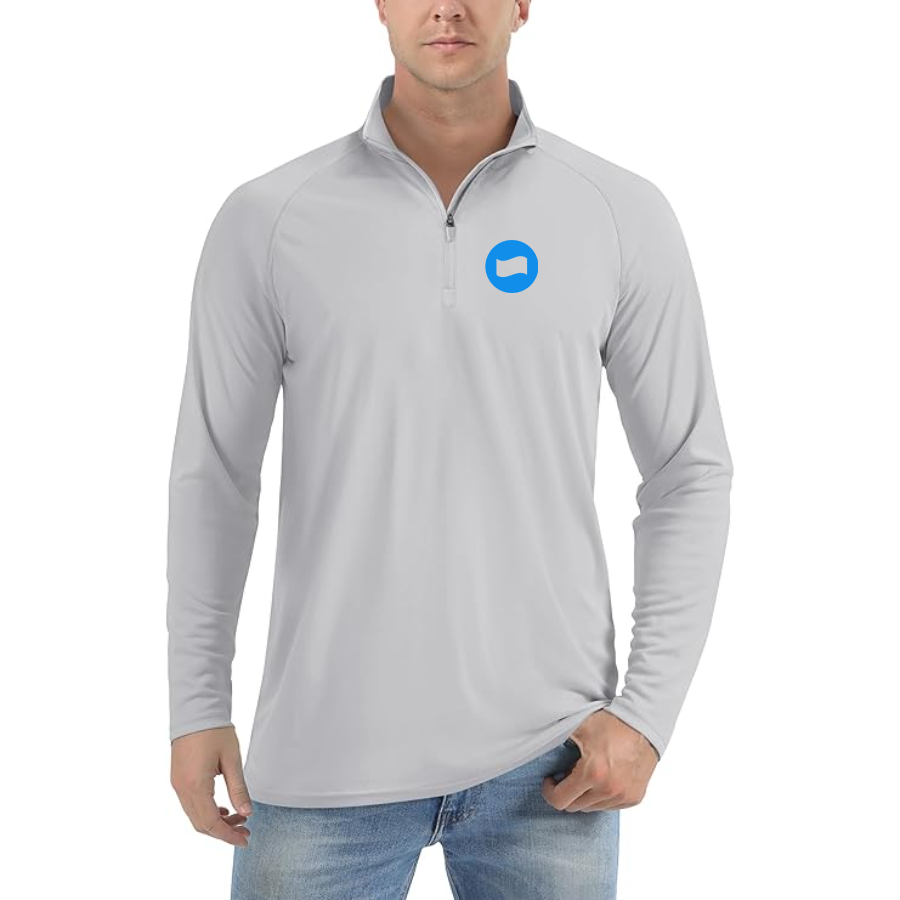 Men's  Dana Logo Lightweight Quarter-Zip Athletic Shirt Long Sleeve Performance Wear