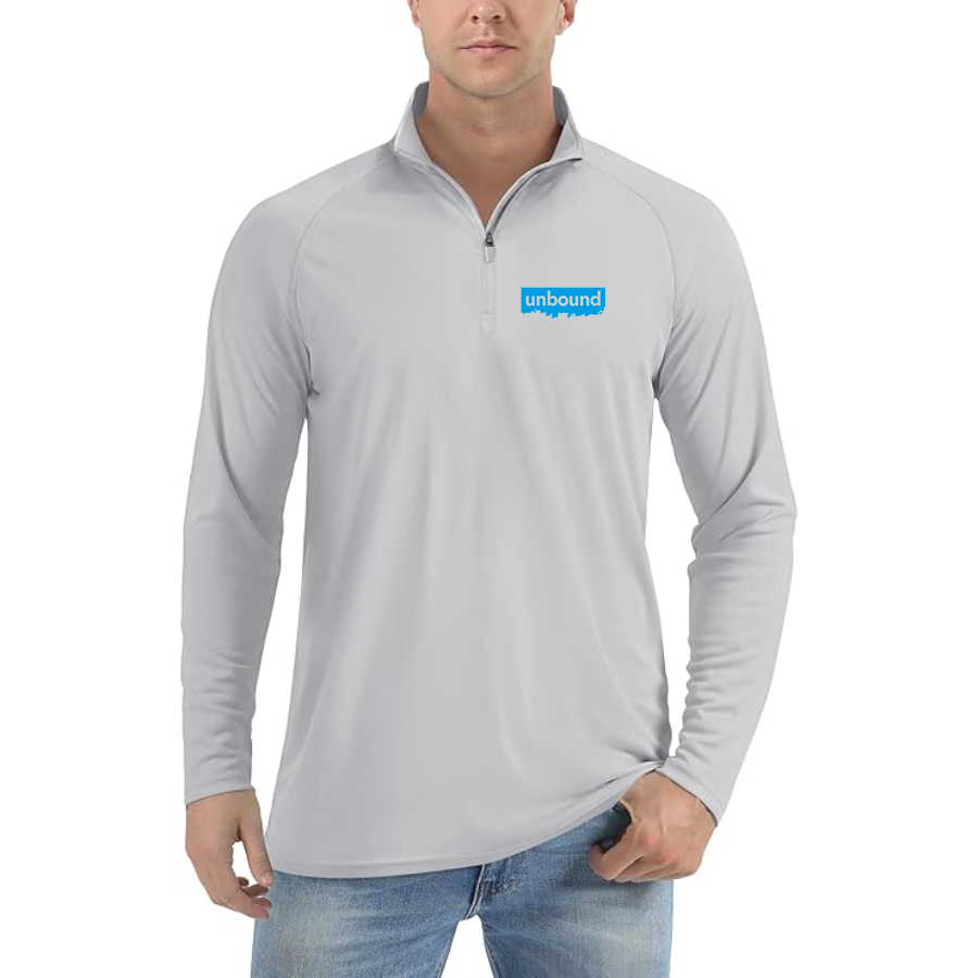 Men's Unbound Live Logo  Lightweight Quarter-Zip Athletic Shirt Long Sleeve Performance Wear