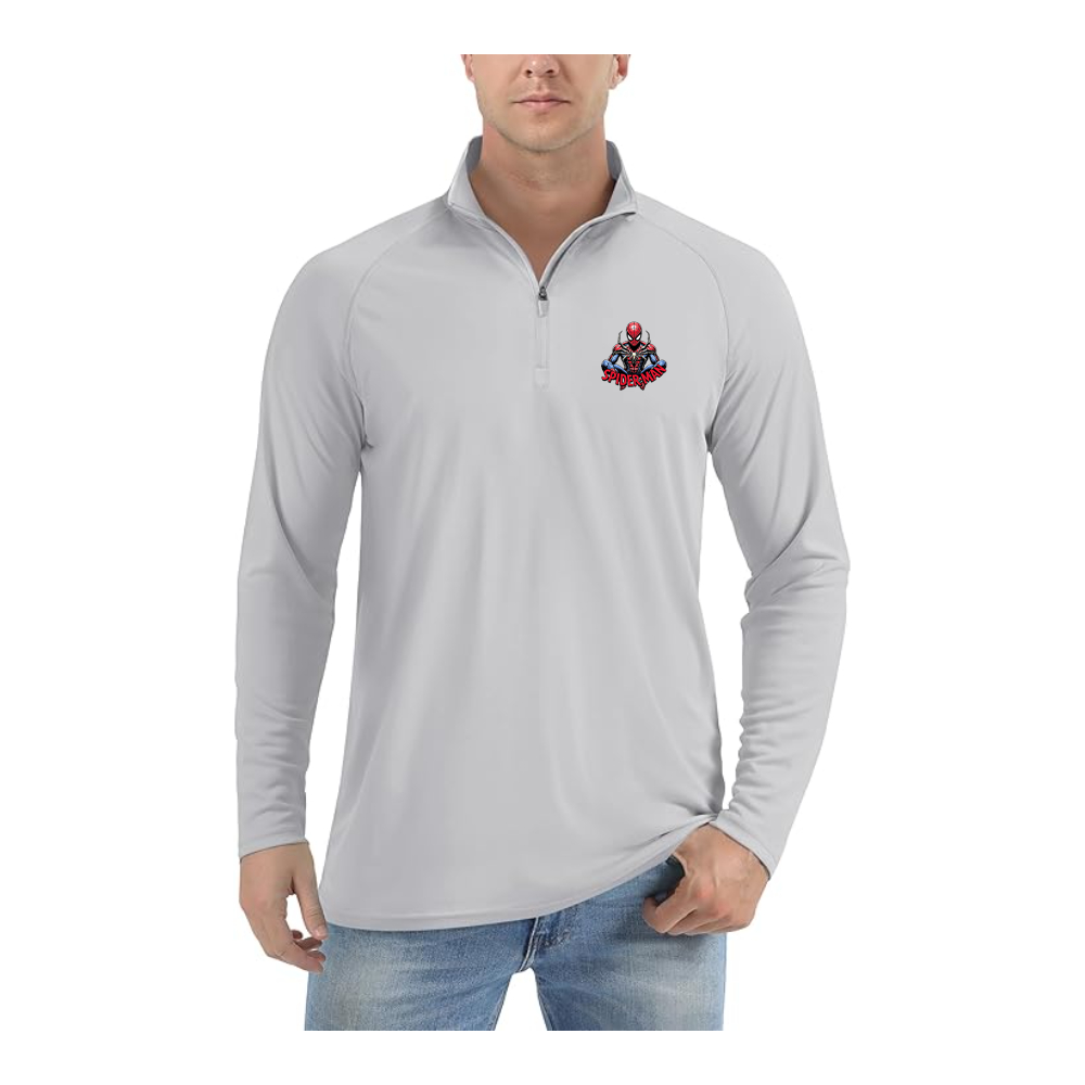 Men's Spider-Man 2025  Lightweight Quarter-Zip Athletic Shirt Long Sleeve Performance Wear