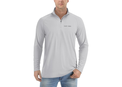 Men's Fleet Foxes Logo  Lightweight Quarter-Zip Athletic Shirt Long Sleeve Performance Wear