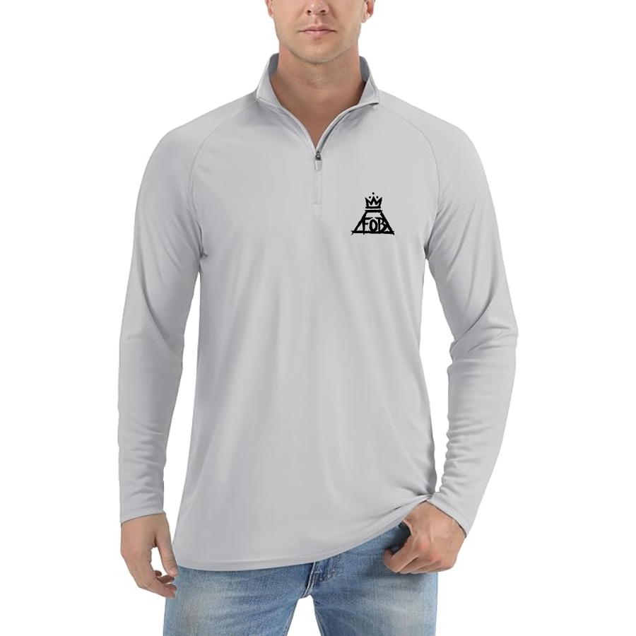 Men's  Fall Out Boy  Lightweight Quarter-Zip Athletic Shirt Long Sleeve Performance Wear