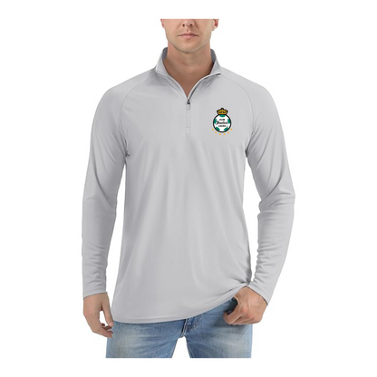 Men's Santos Laguna Soccer  Lightweight Quarter-Zip Athletic Shirt Long Sleeve Performance Wear