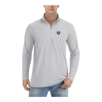 Men's Journey Logo Lightweight Quarter-Zip Athletic Shirt Long Sleeve Performance Wear