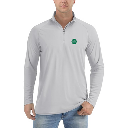 Men's Whole Foods Market Lightweight Quarter-Zip Athletic Shirt Long Sleeve Performance Wear