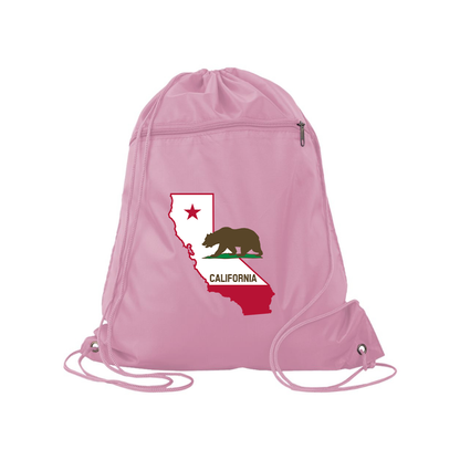 California Bear Map  Q-Tees - Polyester Cinchpack