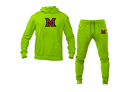 Men's Miami Ohio RedHawks Logo Hoodie Joggers Set