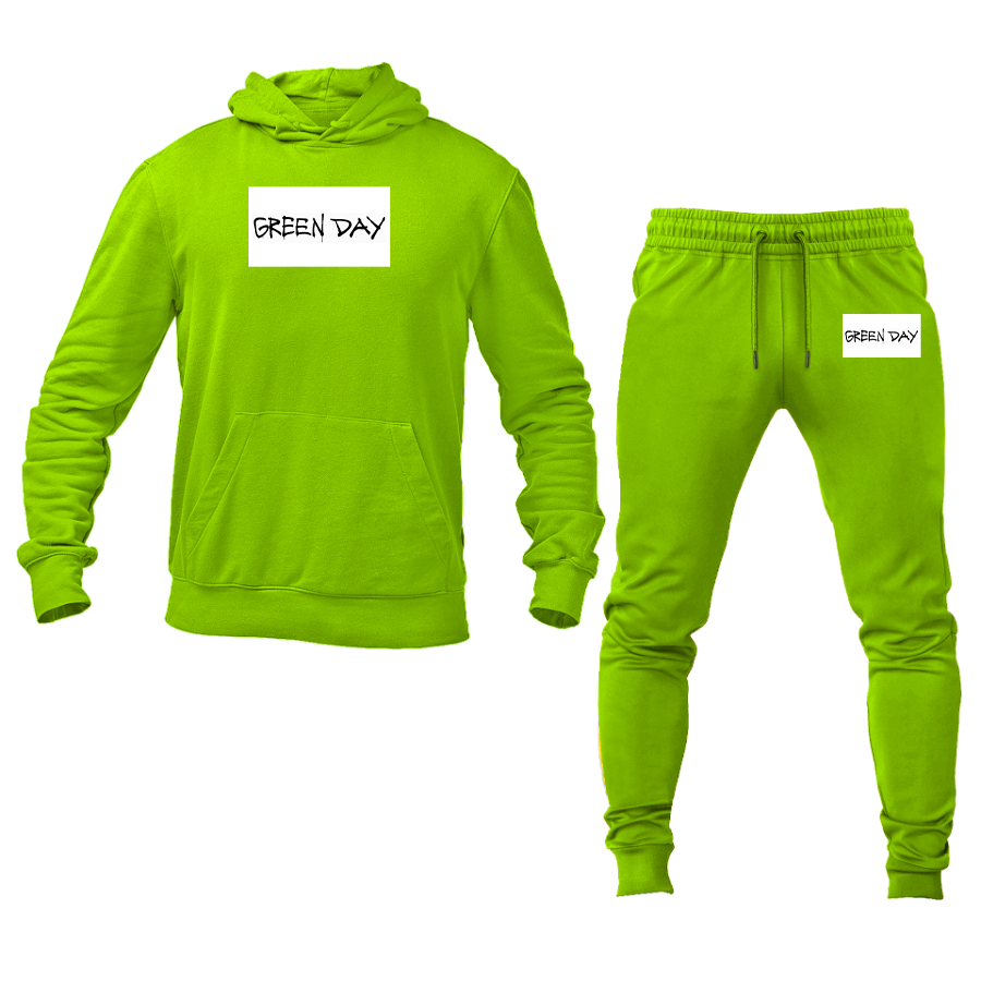 Men's Green Day Logo Hoodie Joggers Set