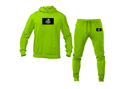Men's Cartoon Pizza Logo Hoodie Joggers Set