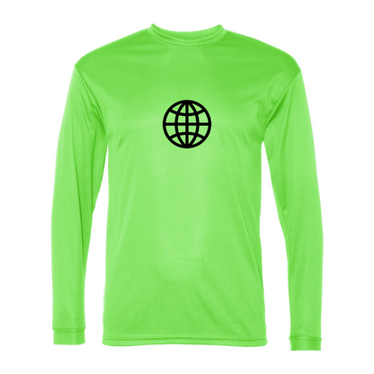 Men's Internet Globe Performance Long Sleeve T-Shirt