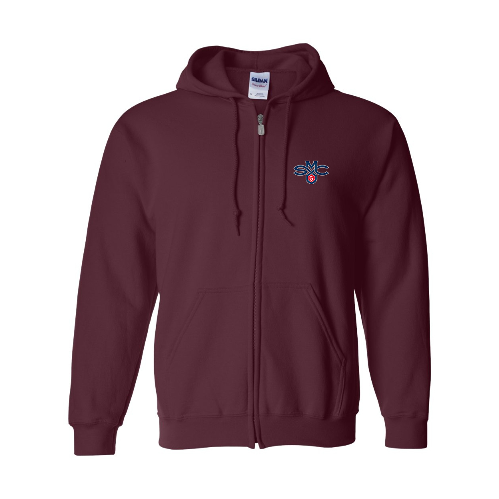 Men's Saint Marys Gaels Logo Gildan  Heavy Blend Full Zip Hooded Sweatshirt