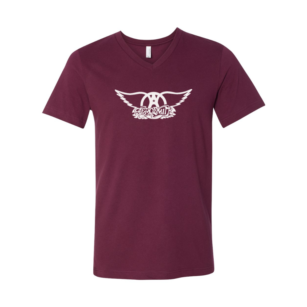 Aerosmith Logo BELLA  CANVAS - Jersey V-Neck T-Shirt