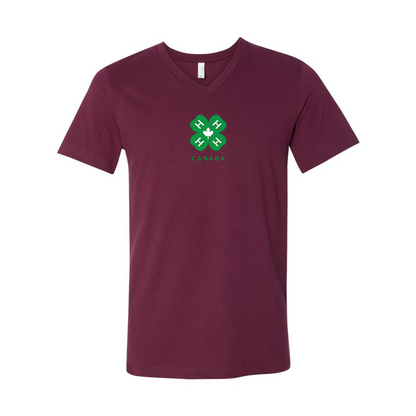 4H Canada Logo BELLA  CANVAS - Jersey V-Neck T-Shirt