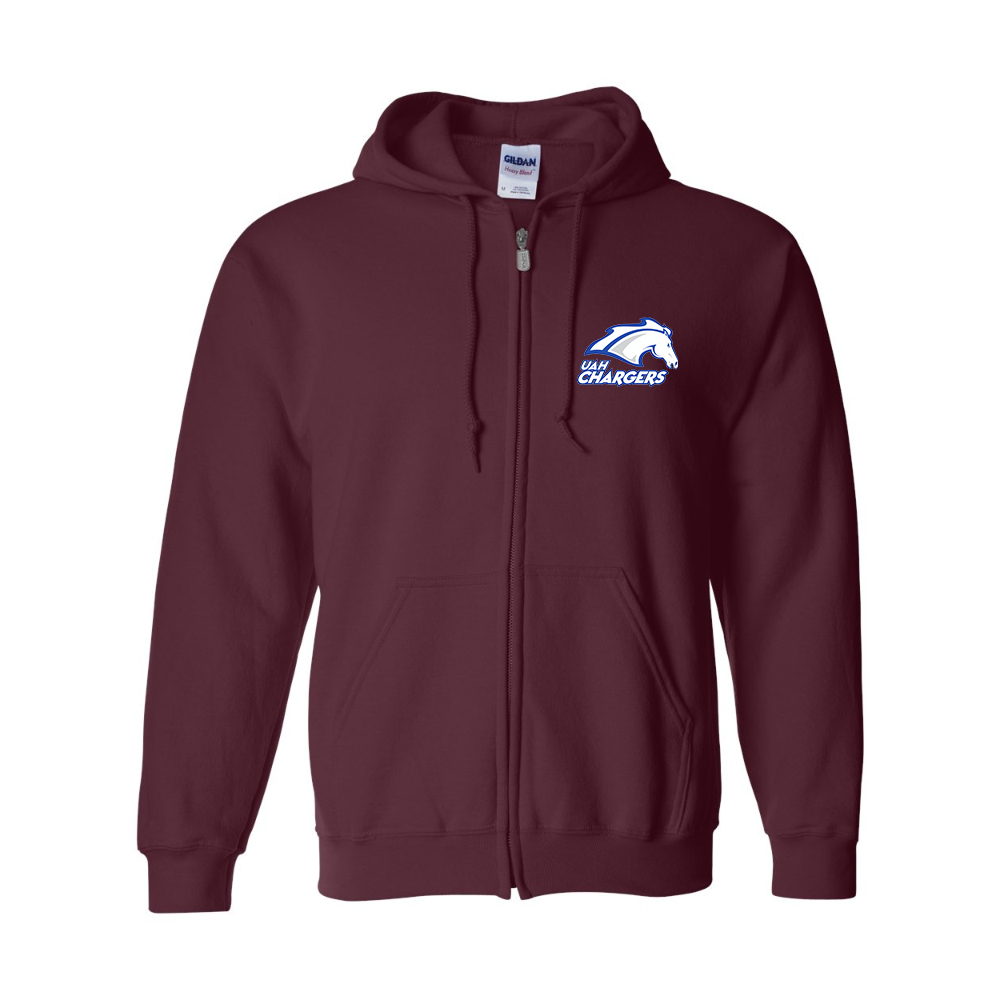 Men's Alabama Huntsville Chargers  Gildan  Heavy Blend Full Zip Hooded Sweatshirt