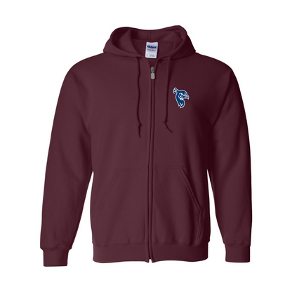 Men's Saint Peters Peacocks Logo Gildan  Heavy Blend Full Zip Hooded Sweatshirt