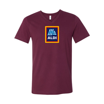 Aldi Logo BELLA  CANVAS - Jersey V-Neck T-Shirt