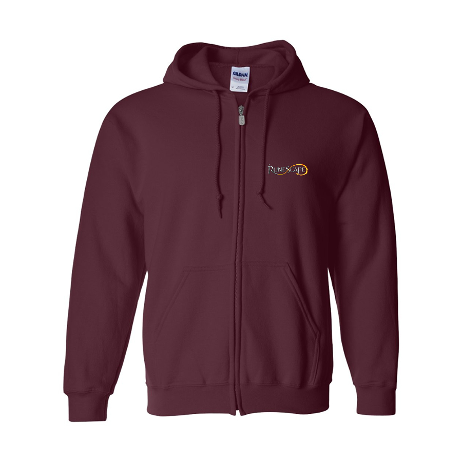 Men's Runescape Logo Gildan  Heavy Blend Full Zip Hooded Sweatshirt