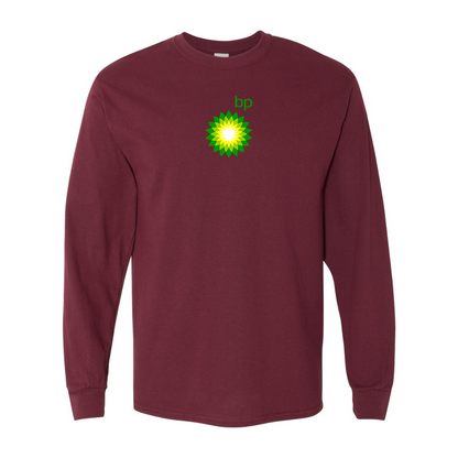 Men's BP Oil Logo Gildan Heavy Cotton Long Sleeve T-Shirt