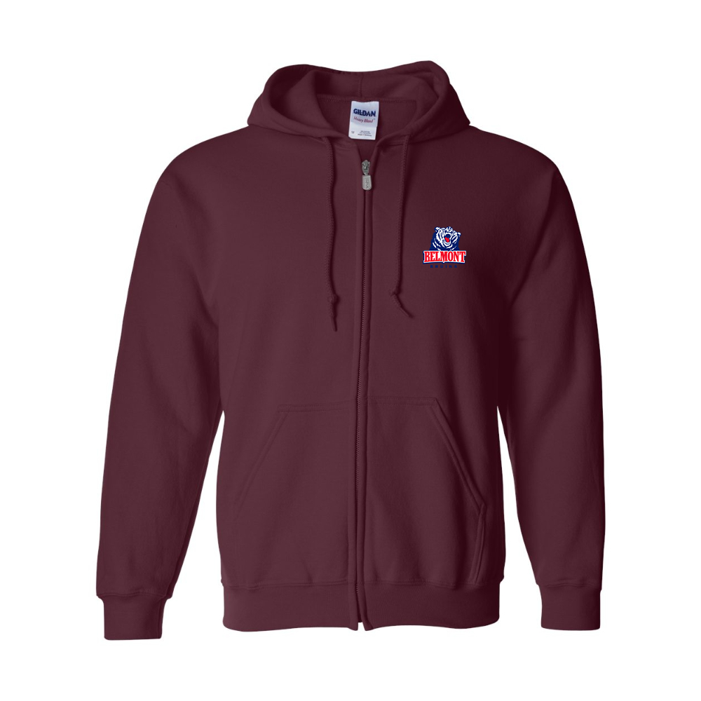 Men's  Belmont Bruins   Gildan  Heavy Blend Full Zip Hooded Sweatshirt
